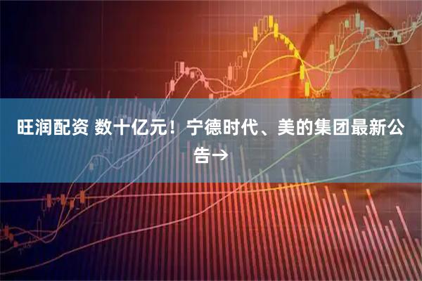 旺润配资 数十亿元！宁德时代、美的集团最新公告→